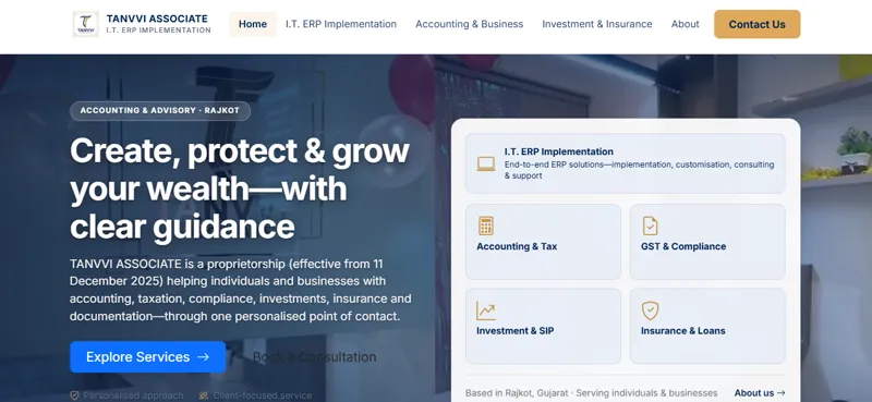 Tanvvi Associate Website